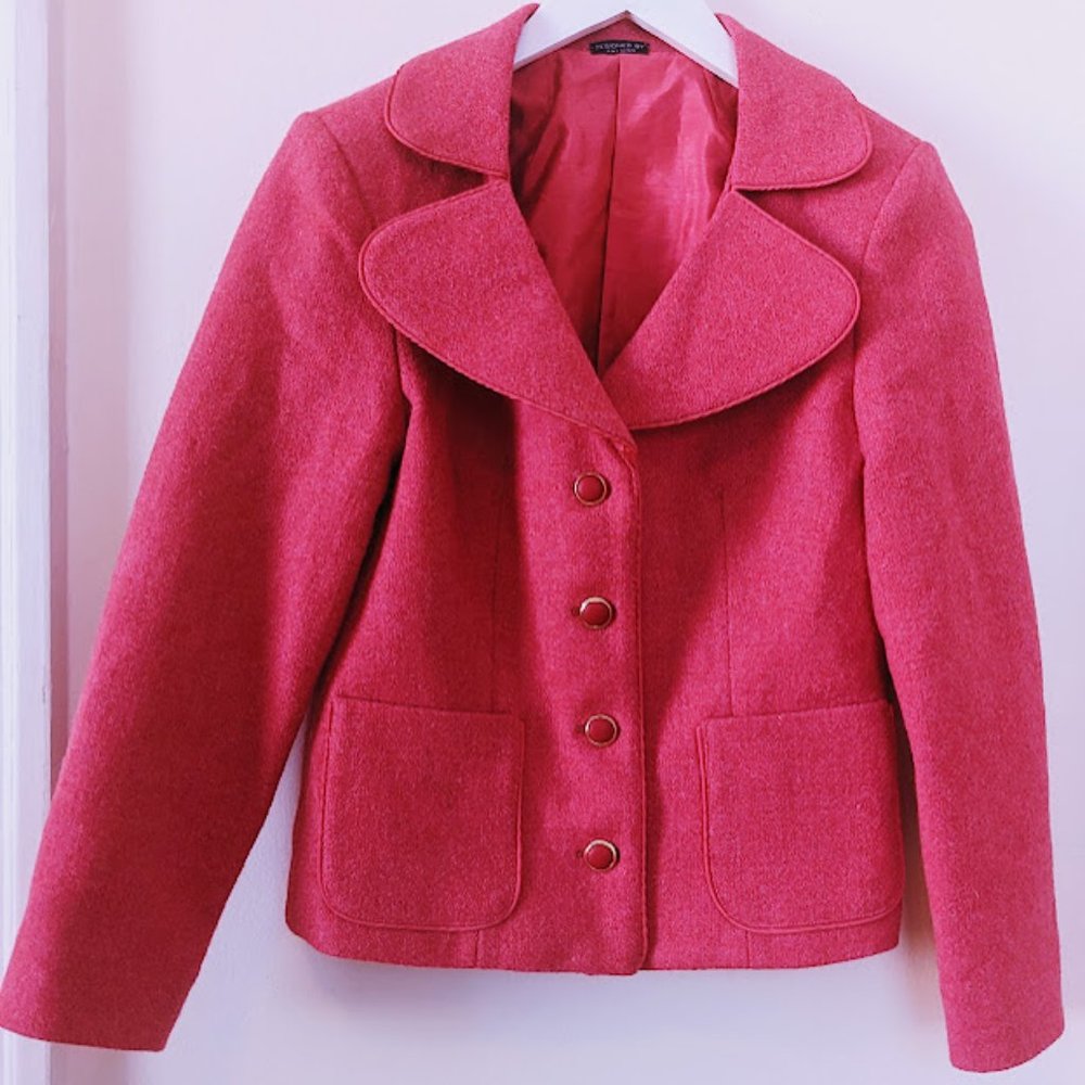 Vintage Harris Tweed Bright Pink Jacket XS or Small.